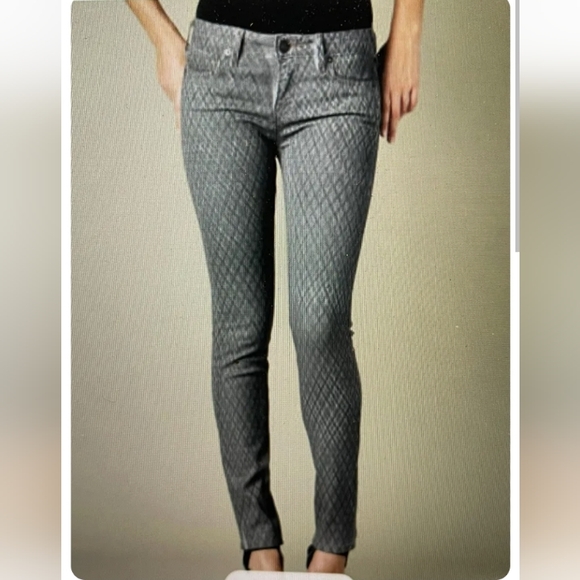 True Religion Denim - True Religion Halle jeans skinny leg jegging mid rise snakeskin animal gray 27